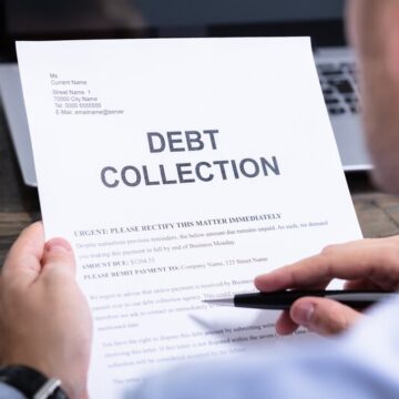 Man reading debt collection letter