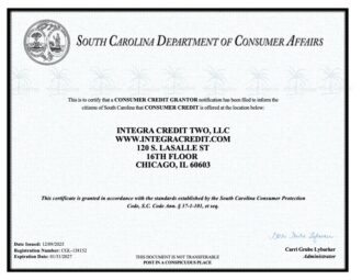 Integra Consumer Affairs License South Carolina 